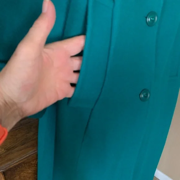 Classic CXT Women's A-line Teal wool Coat. Mint condition! - Picture 7 of 8